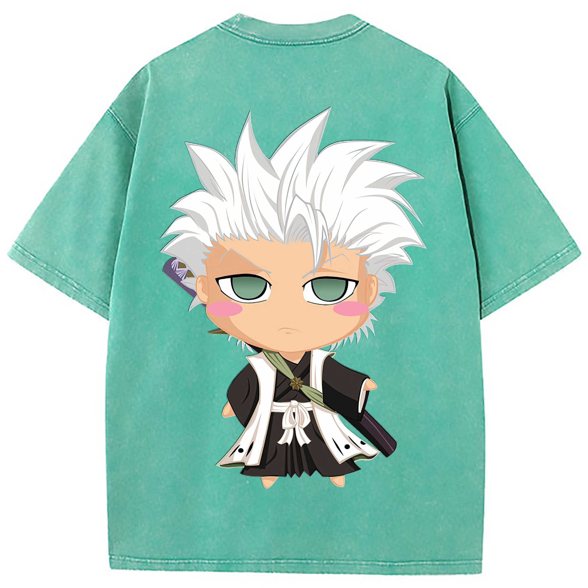 （画像用） ブリーチ 日番谷冬獅郎（ひつがや とうしろう） BLEACH Hitsugaya Toushirou 綿100% ヴィンテージ風 半袖Tシャツ（背面プリント）